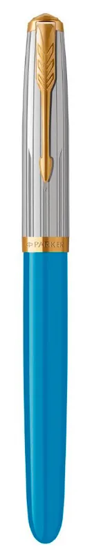 Ручка перьев. Parker 51 Premium (CW2169078) Turquoise GT F сталь нержавеющая подар.кор.