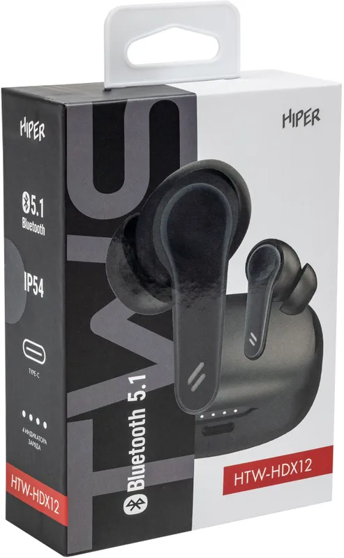 Гарнитура вкладыши Hiper MIG HDX12 черный беспроводные bluetooth в ушной раковине (HTW-HDX12)
