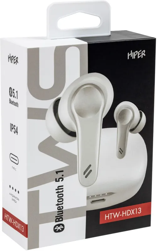 Гарнитура вкладыши Hiper MIG HDX13 белый беспроводные bluetooth в ушной раковине (HTW-HDX13)