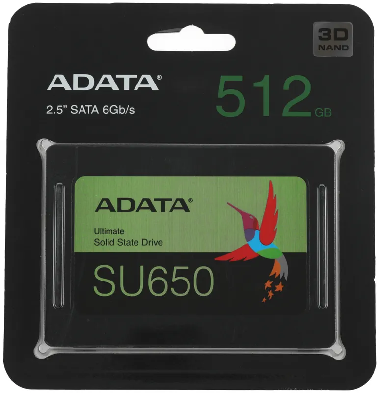 Твердотельный накопитель ADATA SU650 2.5" SATA 512GB 520/450 RETAIL