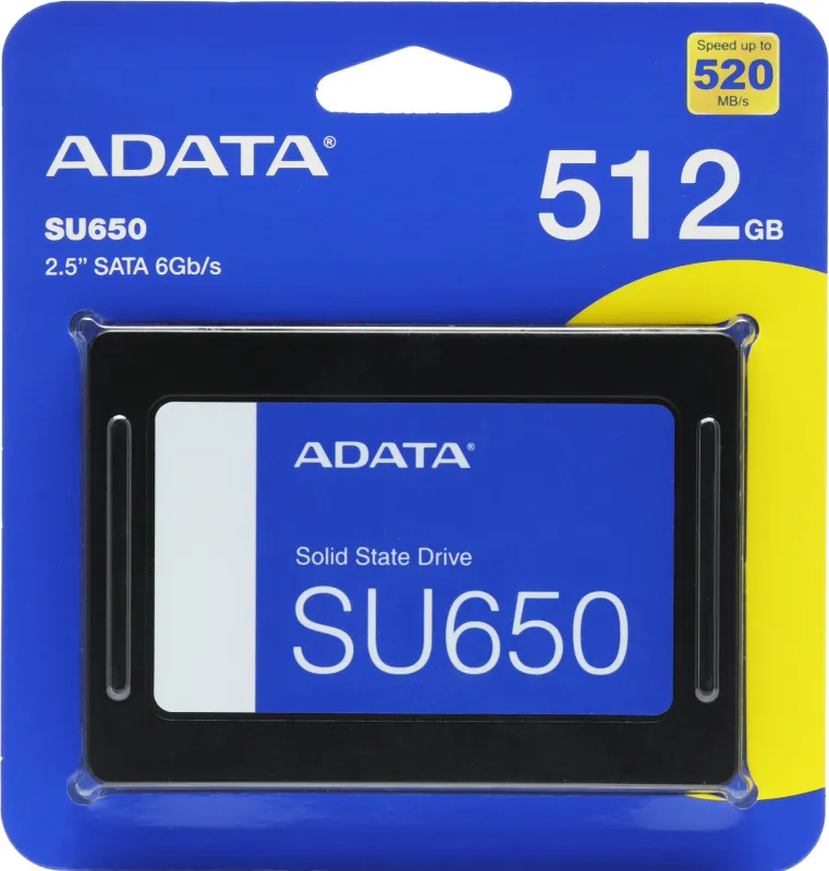 Твердотельный накопитель ADATA SU650 2.5" SATA 512GB 520/450 RETAIL