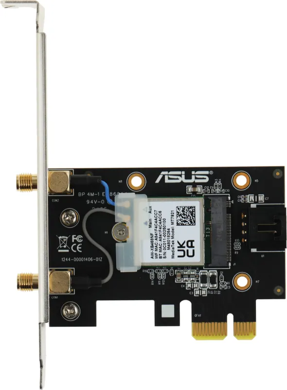 Адаптер ASUS PCE-AX1800 //WIFI 802.11ax, 2402 + 574Mbps, PCI-E Adapter, 2 antenna; 90IG07A0-MO0B00