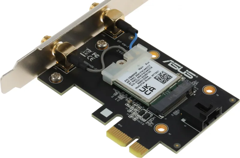 Адаптер ASUS PCE-AX1800 //WIFI 802.11ax, 2402 + 574Mbps, PCI-E Adapter, 2 antenna; 90IG07A0-MO0B00