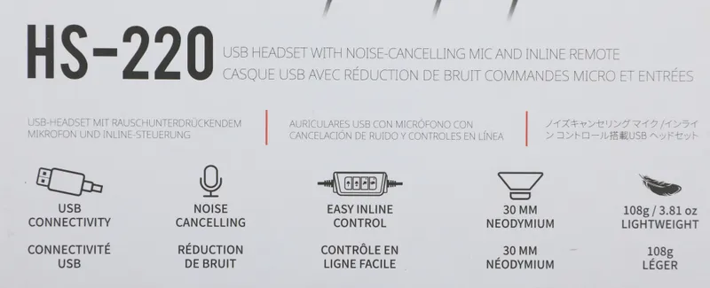 Наушники с микрофоном Creative HS-220 черный 2.4м накладные USB оголовье (51EF1070AA000)