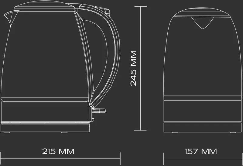 Чайник электрический Scarlett SC-EK27G95 1.7л. 2200Вт серебристый/черный корпус: стекло/пластик