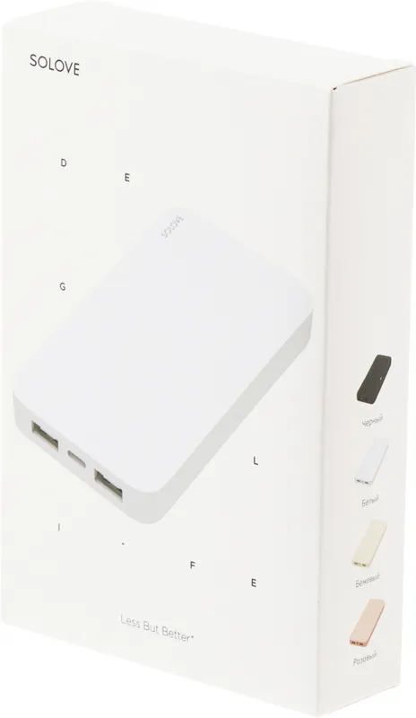 Мобильный аккумулятор Solove Solove 003M 20000mAh QC3.0 2.4A белый (003M WHITE RUS)