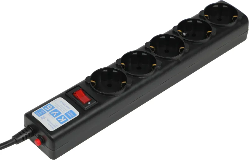 Сетевой фильтр Powercube SPG5-В3 3м (5 розеток) черный (коробка)