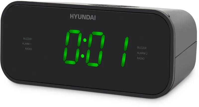 Радиобудильник Hyundai H-RCL221 черный LCD подсв:белая часы:цифровые FM