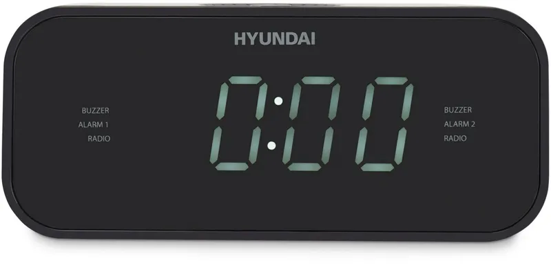 Радиобудильник Hyundai H-RCL221 черный LCD подсв:белая часы:цифровые FM