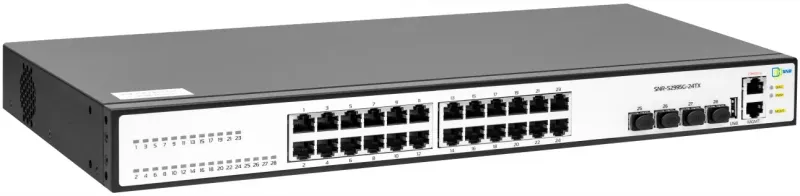 Коммутатор SNR Управляемый коммутатор уровня 3, 24 порта 10/100/1000Base-T и 4 порта 1/10GbE (SFP+).