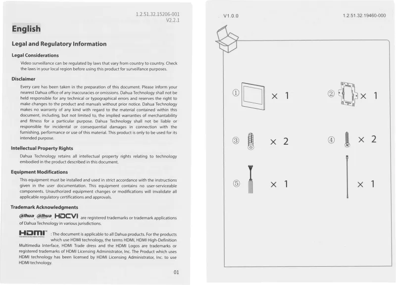 Видеодомофон Dahua DHI-VTH2621GW-P белый