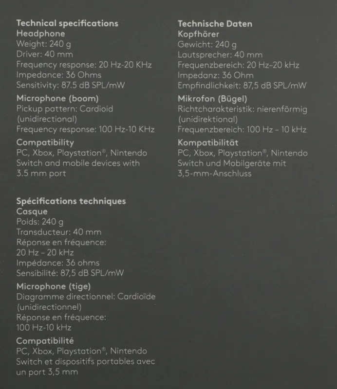 Наушники с микрофоном Logitech G335 черный 2м накладные оголовье (981-000978)