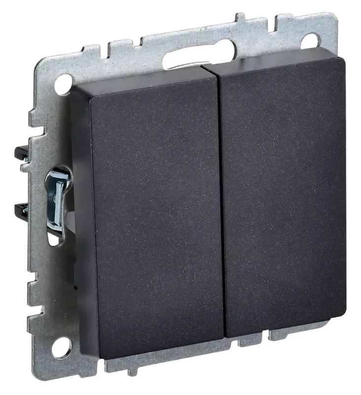 Выключатель IEK Brite ВС10-2-0-БрЧ скрыт. 2кл. IP20 черный (упак.:1шт) (BR-V20-0-10-K02)