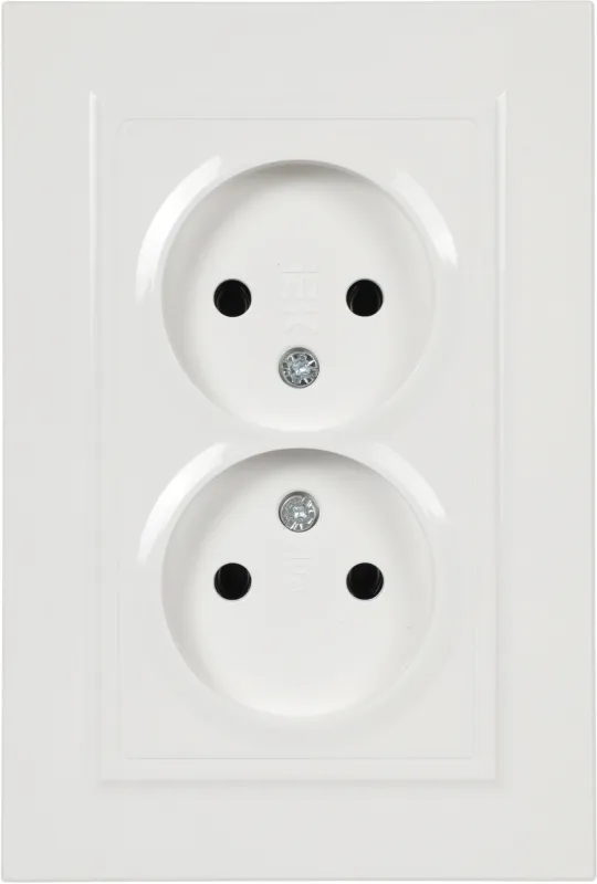 Розетка силов. IEK Brite РС12-2-БрБ BR-R20-10-K01-F 2розет. двойн. скрыт. IP20 белый (упак.:1шт)