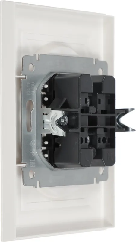 Розетка силов. IEK Brite РС12-2-БрБ BR-R20-10-K01-F 2розет. двойн. скрыт. IP20 белый (упак.:1шт)
