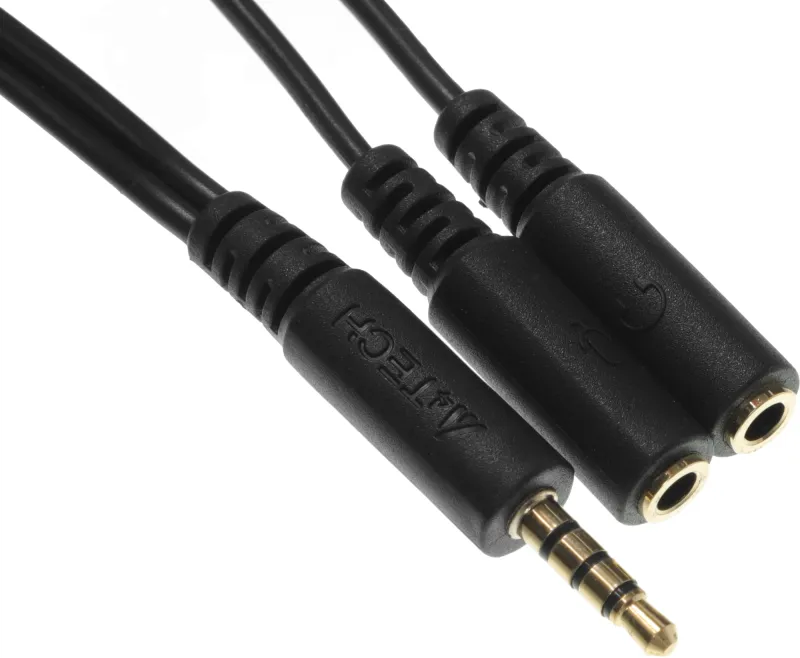 Адаптер аудио A4Tech AD-3P 2xJack 3.5 (f)/Jack 3.5 (m) 0.2м. черный