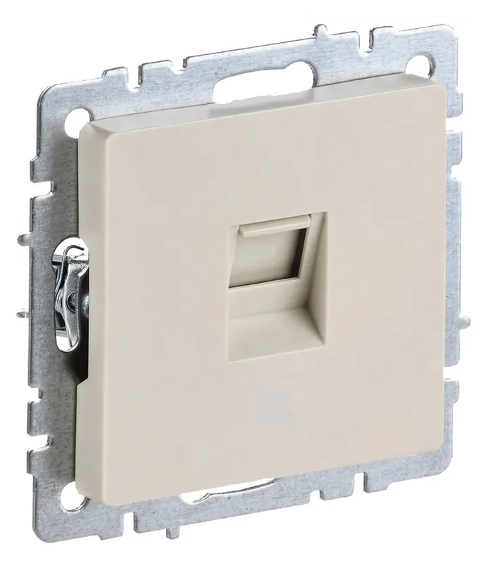 Розетка комп. IEK Brite РК10-БрКр BR-K10-1-K10 одинар. скрыт. штор. IP20 бежевый (упак.:1шт)