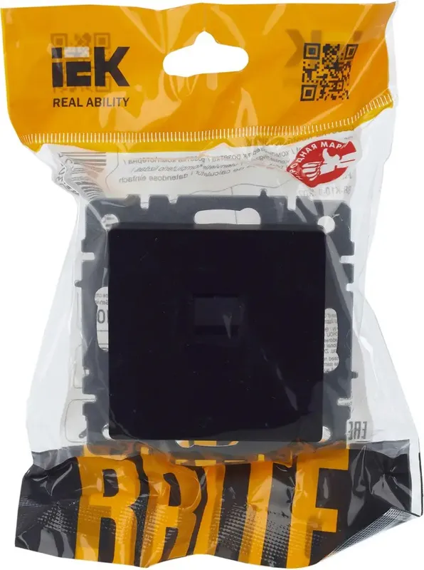 Розетка комп. IEK Brite РК10-БрЧ BR-K10-1-K02 одинар. скрыт. штор. IP20 черный (упак.:1шт)