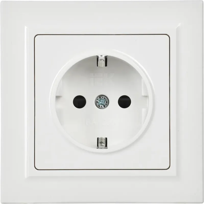 Розетка силов. IEK Brite РСР14-1-0-БрБ BR-R14-16-K01-F одинар. скрыт. зазем. штор. IP20 белый (упак.:1шт)