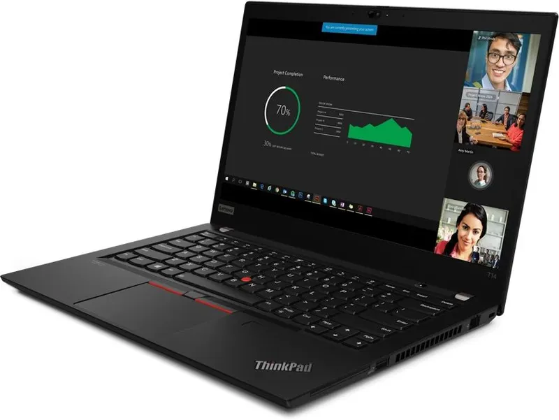 Ноутбук Lenovo ThinkPad T14 G2 Core i5 1135G7 8Gb SSD256Gb Intel Iris Xe graphics 14" IPS FHD (1920x1080)/ENGKBD Windows 10 Pro 64 black WiFi BT Cam (20W000T9US)