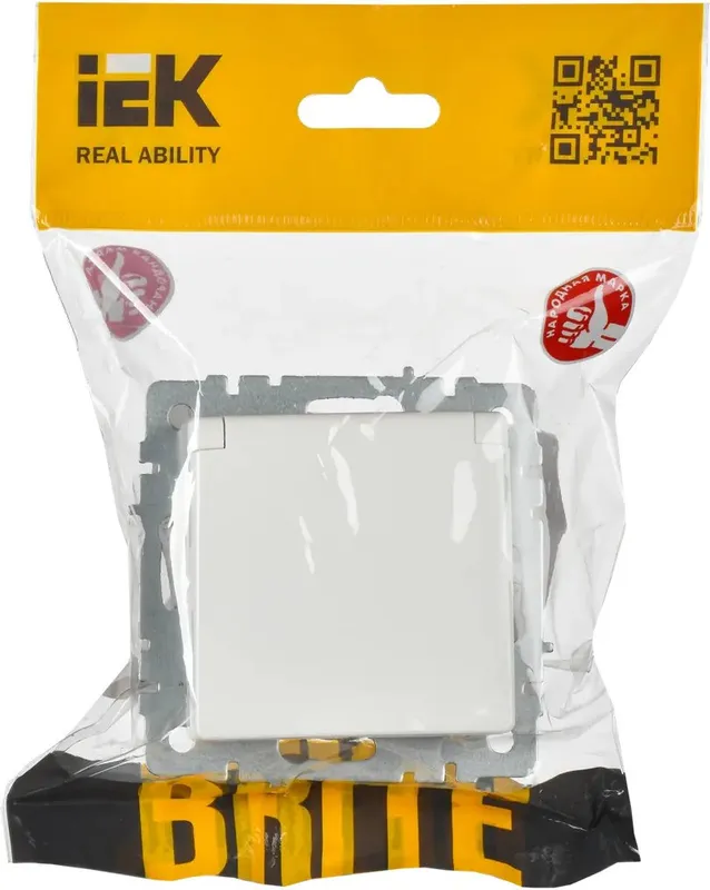 Розетка силов. IEK Brite РСбш10-3-44-БрБ BR-R16-16-44-K01 одинар. скрыт. зазем. штор. крыш. IP44 белый (упак.:1шт)