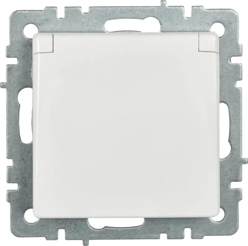 Розетка силов. IEK Brite РСбш10-3-44-БрБ BR-R16-16-44-K01 одинар. скрыт. зазем. штор. крыш. IP44 белый (упак.:1шт)