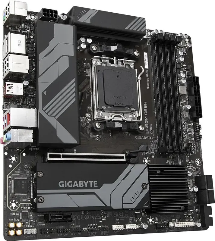 GIGABYTE B650M DS3H, AM5, B650, 4*DDR5, DP+HDMI,  4 SATA 6 Гб/с, M2, Audio, Gb LAN, USB 3.2, Type-C, COM*1 port, mATX