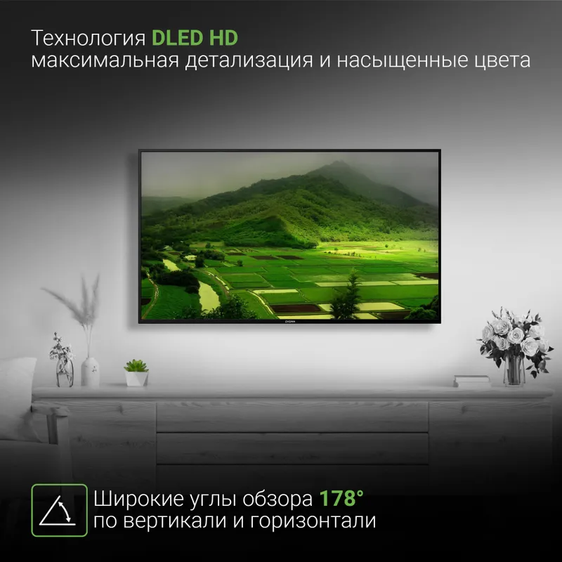 Телевизор LED Digma 50" DM-LED50UBB31 Яндекс.ТВ черный 4K Ultra HD 60Hz DVB-T DVB-T2 DVB-C DVB-S DVB-S2 USB WiFi Smart TV