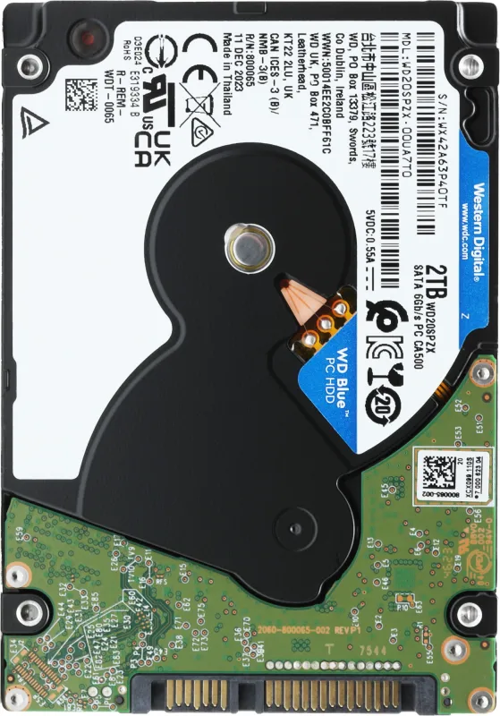 Жесткий диск Western Digital Blue HDD 2.5" SATA 2TB, 5400 rpm, 128Mb buffer, 7mm, WD20SPZX, 1 year