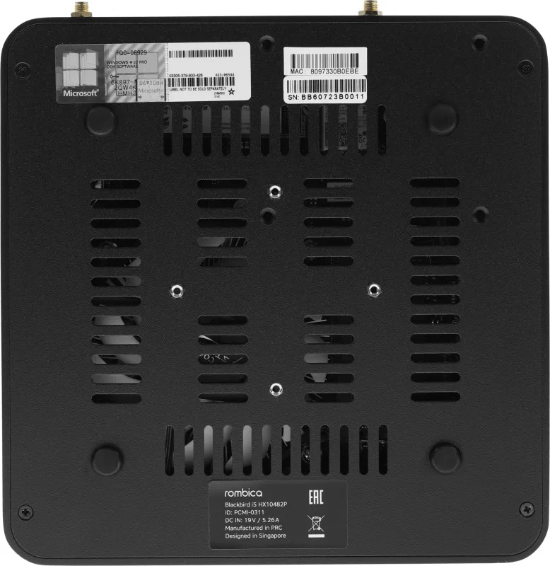 Неттоп Rombica Blackbird i5 HX10482P i5 10400 (2.9) 8Gb SSD256Gb UHDG 630 Windows 10 Professional GbitEth WiFi BT 100W черный (PCMI-0311)