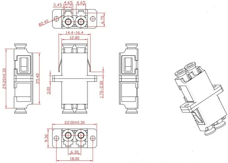 Адаптер Hyperline FA-P11Z-DLC/DLC-N/WH-BG проходн.LC дупл. 50/125 OM2 бежевый (упак.:1шт)