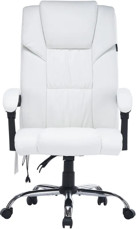 Кресло Cactus с вибромассажем CS-CHR-OC02M-WT белый эко.кожа крестов. сталь