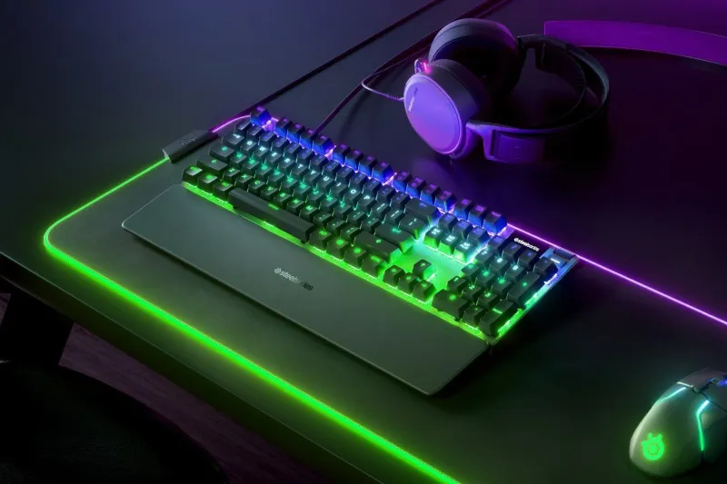 Клавиатура Steelseries Apex Pro механическая черный USB for gamer LED (подставка для запястий) (64626)