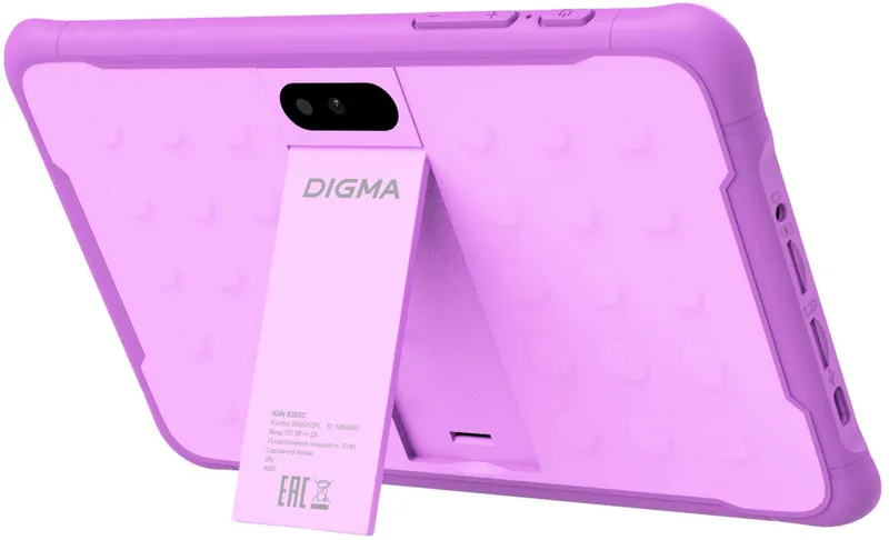 Планшет Digma Kids 8260C T310 (1.8) 4C RAM4Gb ROM64Gb 8" IPS 1280x800 3G 4G Android 12 фиолетовый 2Mpix 2Mpix BT GPS WiFi Touch microSD 128Gb 4000mAh