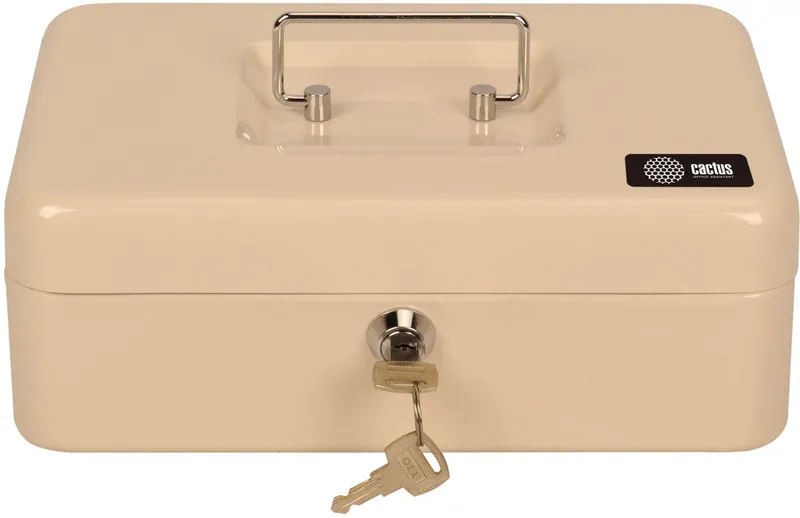 Ящик для денег без номинала Cactus CS-CB-003WT 90x250x180 бежевый сталь 1.367кг