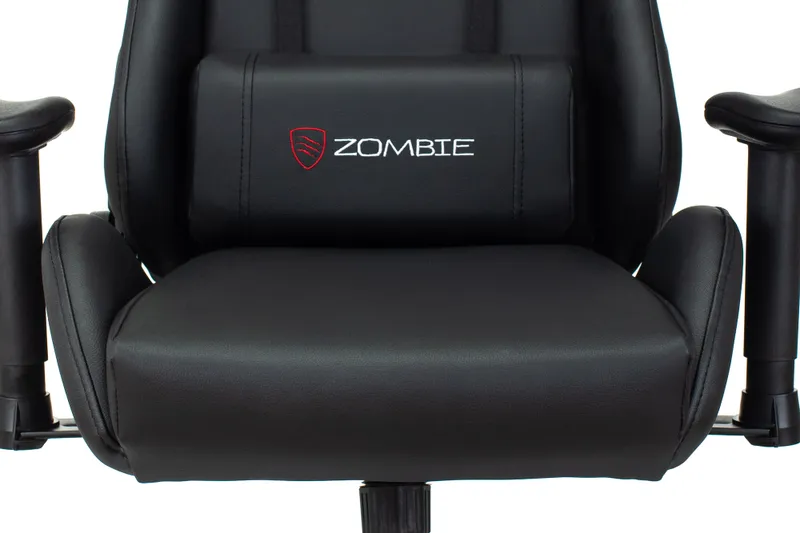 Кресло игровое Zombie Formula черный/красный эко.кожа крестов. пластик черный