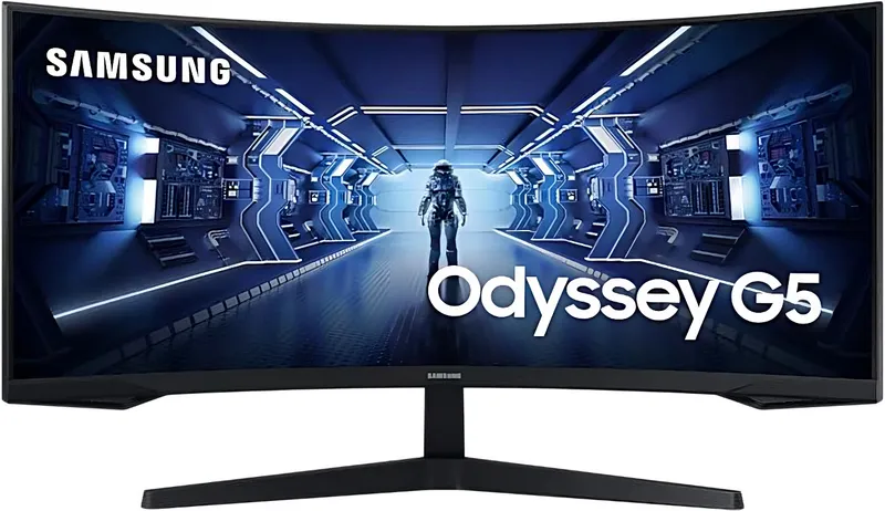 Монитор Samsung 34" Odyssey G5 C34G55TWWI VA curved 21:9 3440x1440 1ms 2500:1 250cd 178/178 HDMI DP 165Hz HDR FreeSync Premium VESA Black 2 years