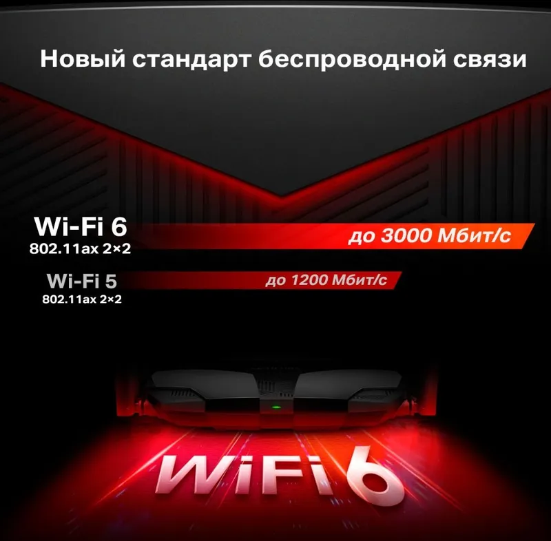 MERCUSYS AX3000 Двухдиапазонный Wi-Fi 6 роутер, до 574 Мбит/с на 2,4 ГГц + до 2402 Мбит/с на 5 ГГц,  4 фиксированные внешние антенны, 3 гигабитных порта LAN, 1 гигабитный порт WAN