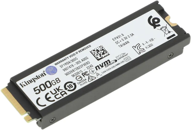 Твердотельный накопитель Kingston SSD 500GB SFYRSK/500G Fury Renegade M.2 2280 PCIe 4.0 x4 NVMe R7300/W3900MB/s 3D TLC MTBF 2M 500TBW  Retail Heatsink 1 year