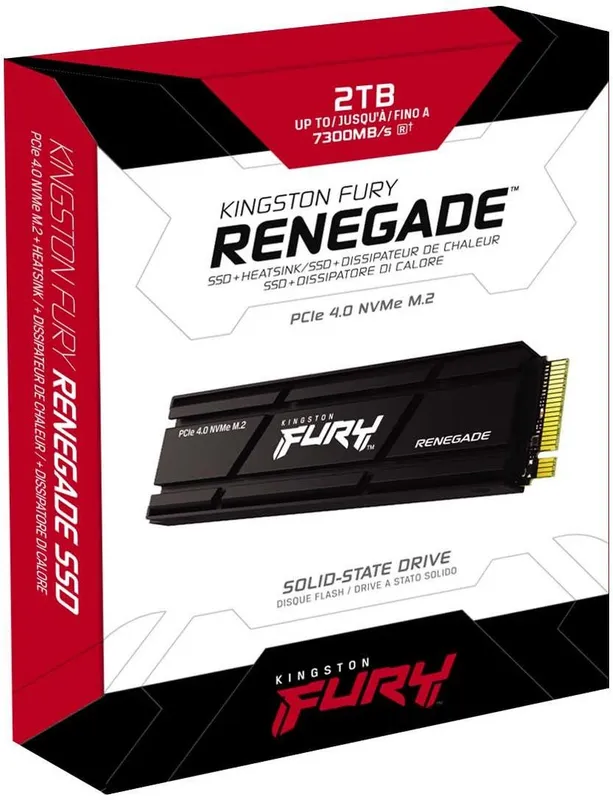 Твердотельный накопитель Kingston SSD 2TB SFYRD/2000G Fury Renegade M.2 2280 PCIe 4.0 x4 NVMe R7300/W7000MB/s 3D TLC MTBF 2M 2,0PBW Retail Heatsink 1 year