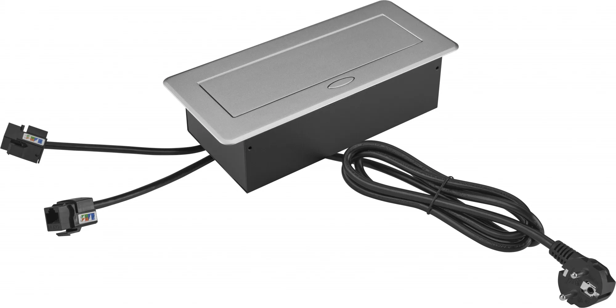 Розетка Cactus CS-SOCKET-EU2-USBA/C-NET для столешницы 26.5x11.8x6.5см серый