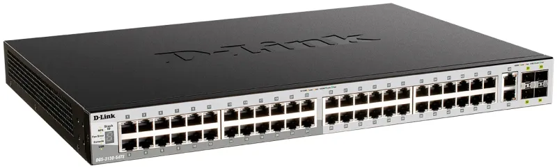 Коммутатор D-Link DGS-3130-54PS/B (L3) 48x1Гбит/с 2x10Гбит/с 4SFP+ 48PoE+ 370W управляемый