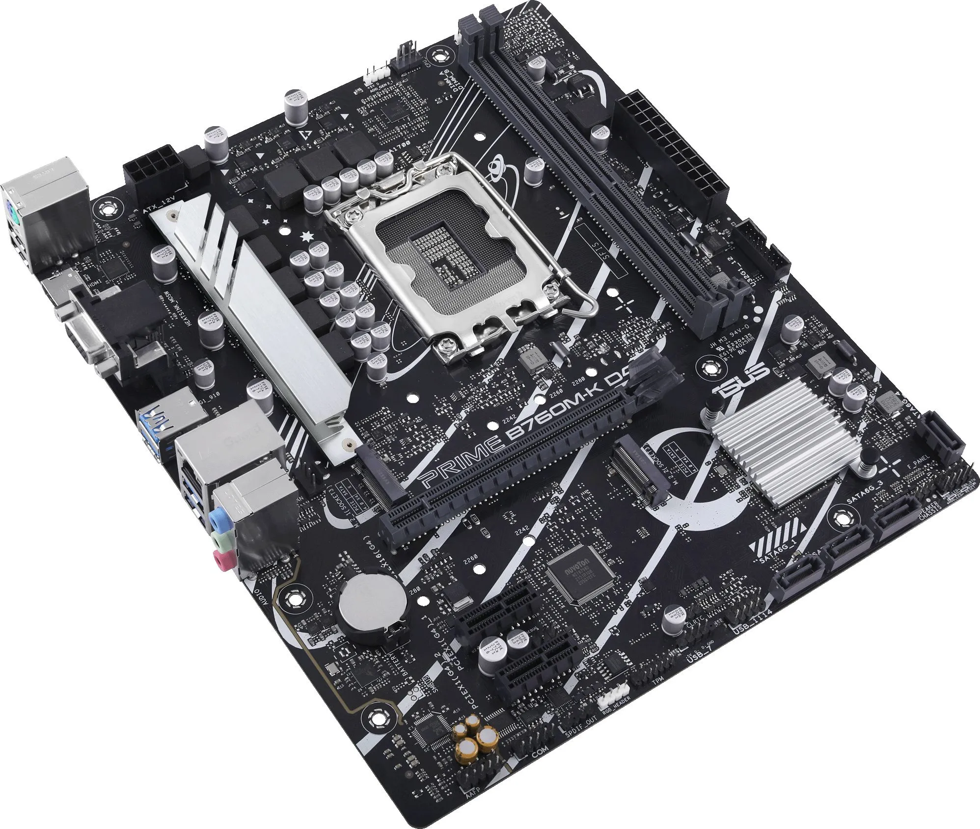 Материнская плата ASUS PRIME B760M-K D4, LGA1700, B760, 2*DDR4, HDMI+VGA, 4xSATA3 + RAID, M2, Audio, Gb LAN, USB 3.2, USB 2.0, mATX; 90MB1DS0-M0EAY0