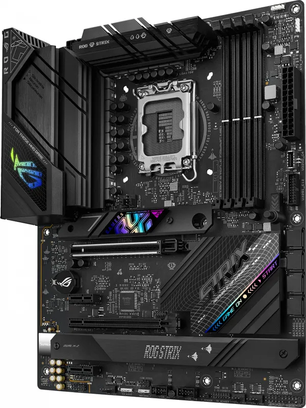 Материнская плата ASUS ROG STRIX B760-F GAMING WIFI, LGA1700, B760, 4*DDR5, HDMI+DP, 4xSATA3 + RAID, M2, Audio, Gb LAN, USB 3.2, USB 2.0, ATX; 90MB1CT0-M0EAY0