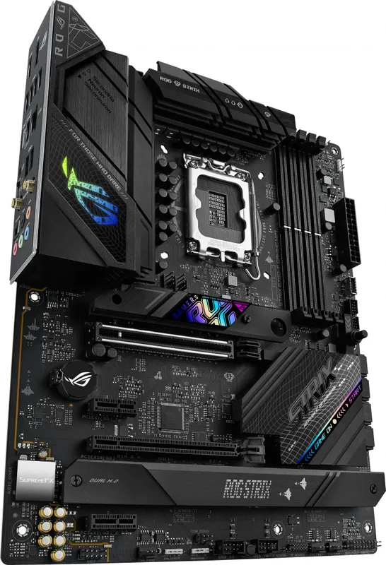 Материнская плата ASUS ROG STRIX B760-F GAMING WIFI, LGA1700, B760, 4*DDR5, HDMI+DP, 4xSATA3 + RAID, M2, Audio, Gb LAN, USB 3.2, USB 2.0, ATX; 90MB1CT0-M0EAY0
