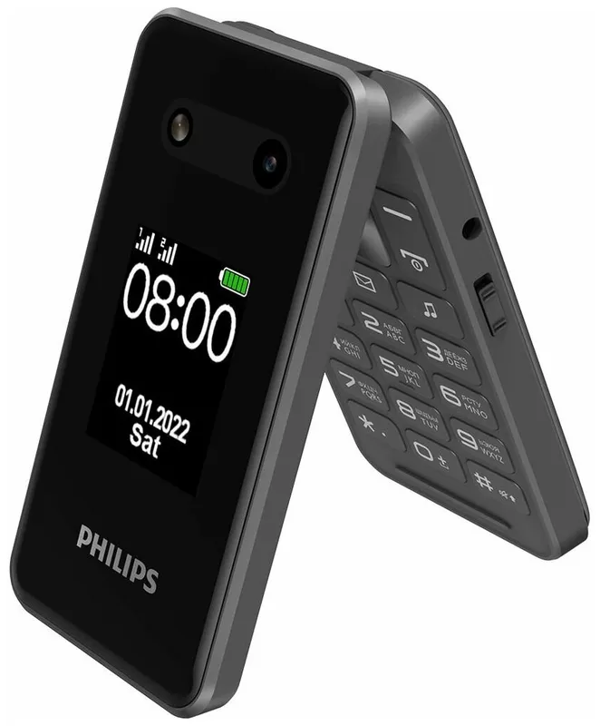 Мобильный телефон Philips E2602 Xenium темно-серый раскладной 2Sim 2.8" 240x320 Nucleus 0.3Mpix GSM900/1800 FM microSD max32Gb