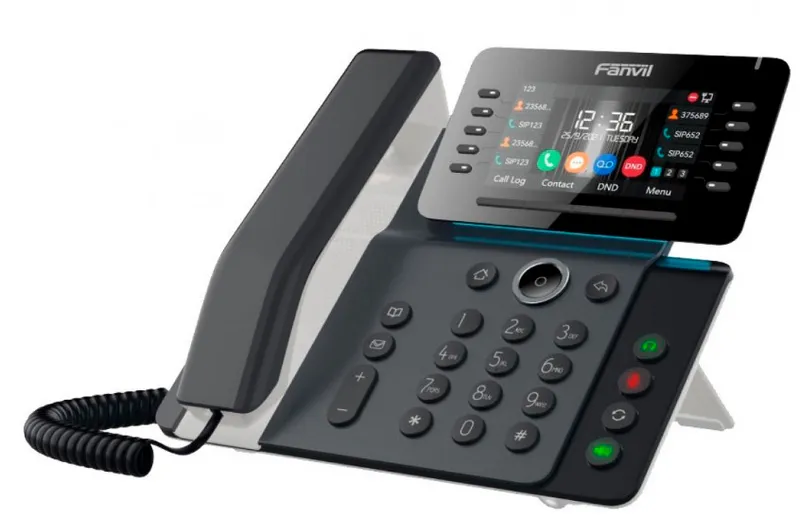 Sip-телефон Fanvil V65 Prime Business Phone, 6-Party Conf, 4.3” Adjustable Screen (0° to 40°), 12 SIP lines, 3.5” color LCD Screen, Opus+IPV6, 21 DSS keys, Bluetooth 5.0 and 2.4G/5G Wi-Fi, PSU+POE