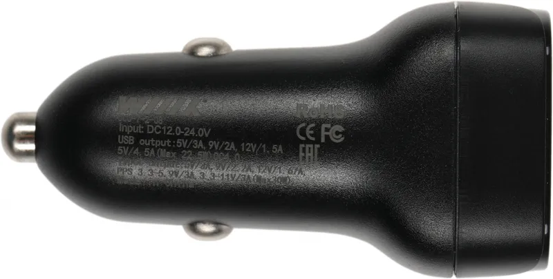 Автомобильное зар./устр. Wiiix UCC-7-2-08 3A+2A (PD+QC) USB-C/USB-A универсальное черный