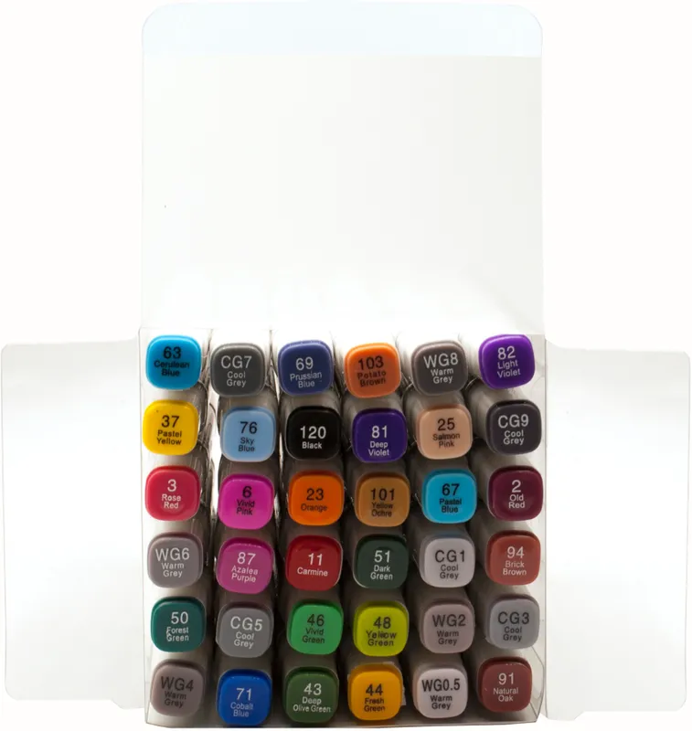 Набор маркеров для скетчинга Silwerhof двойной пиш. наконечник 1-7мм 36цв. блистер (36шт.)