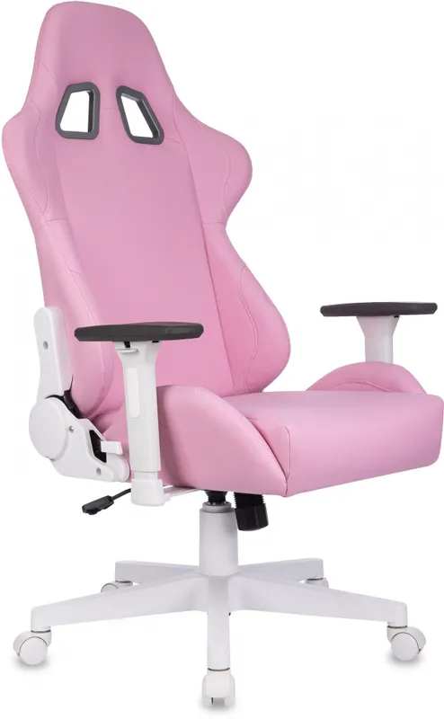 Кресло игровое Zombie Neo розовый эко.кожа крестов. пластик пластик белый